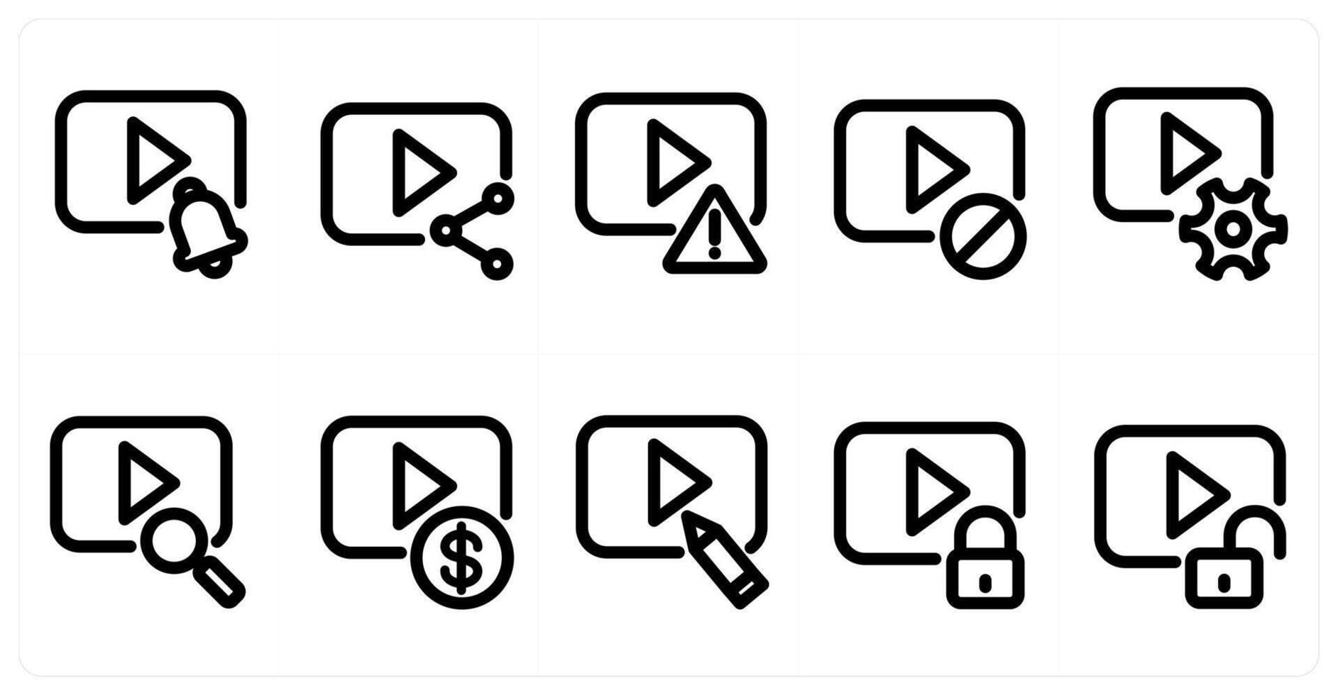 Set of 10 micro icons as notification, share , alert vector