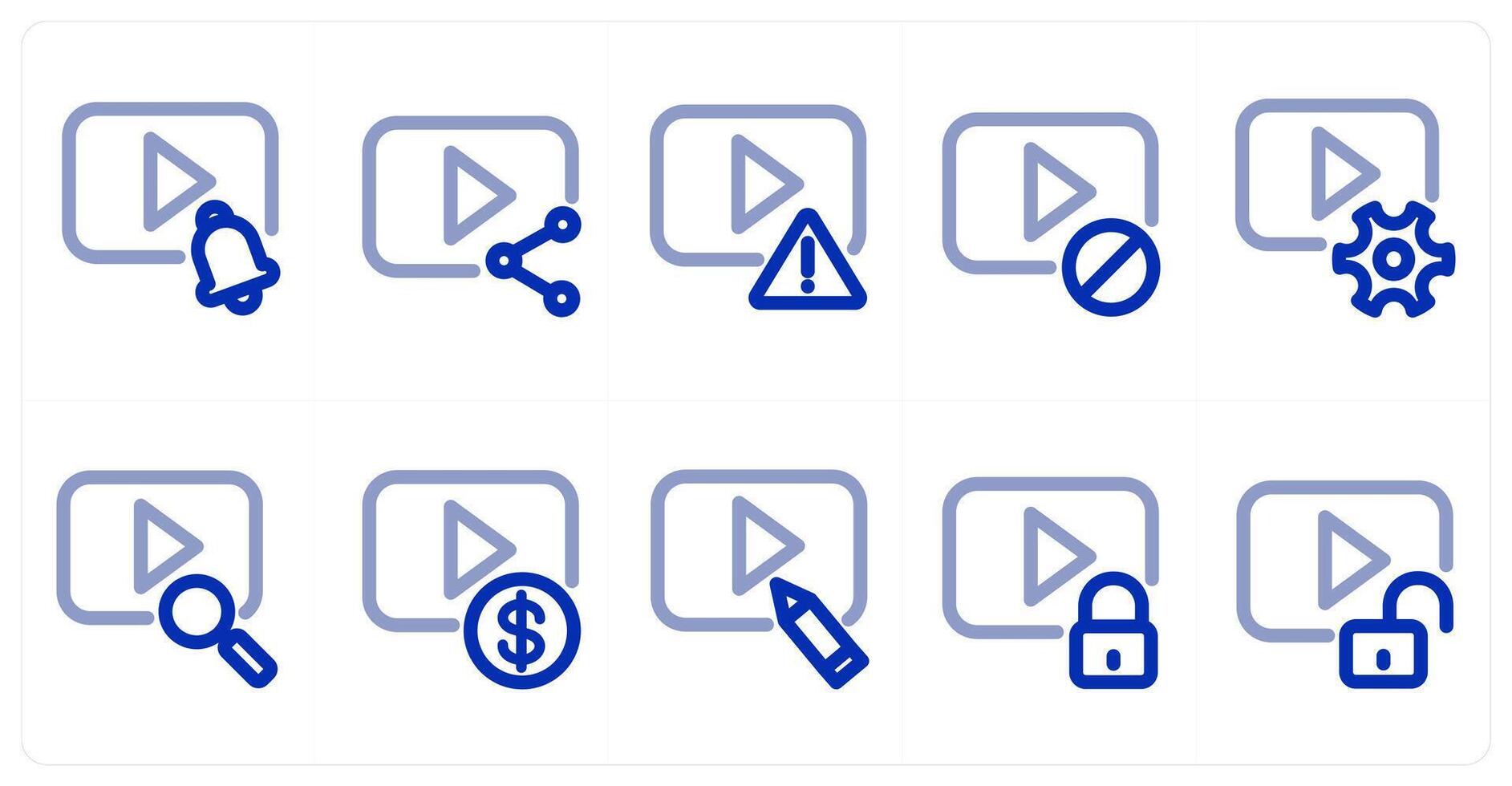 A set of 10 micro icons as notification, share , alert vector