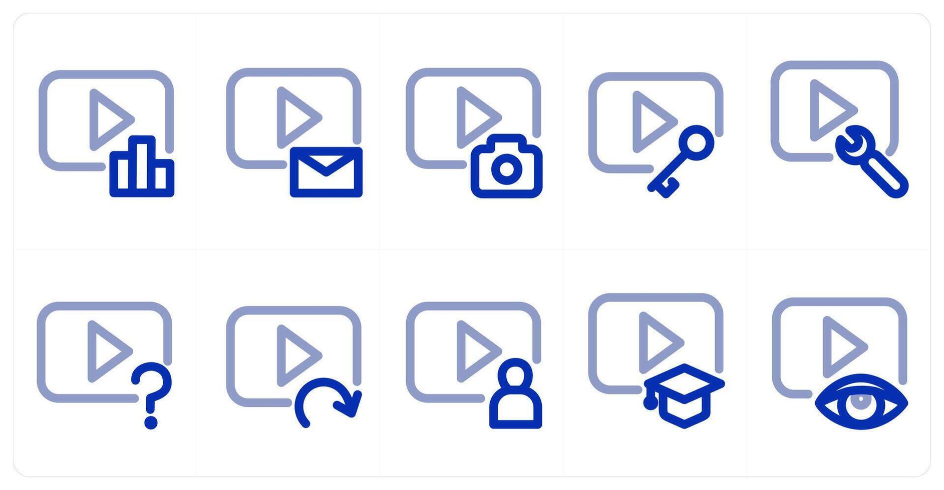 A set of 10 micro icons as statistics, message, photography vector
