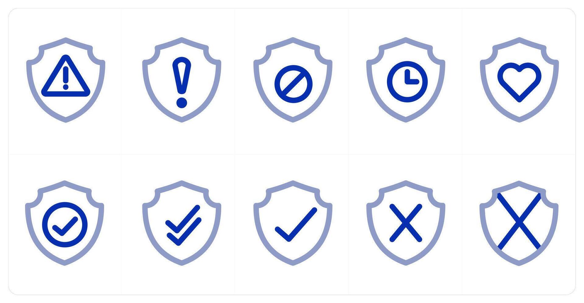 A set of 10 micro icons as alert security, security info, security prohibite vector