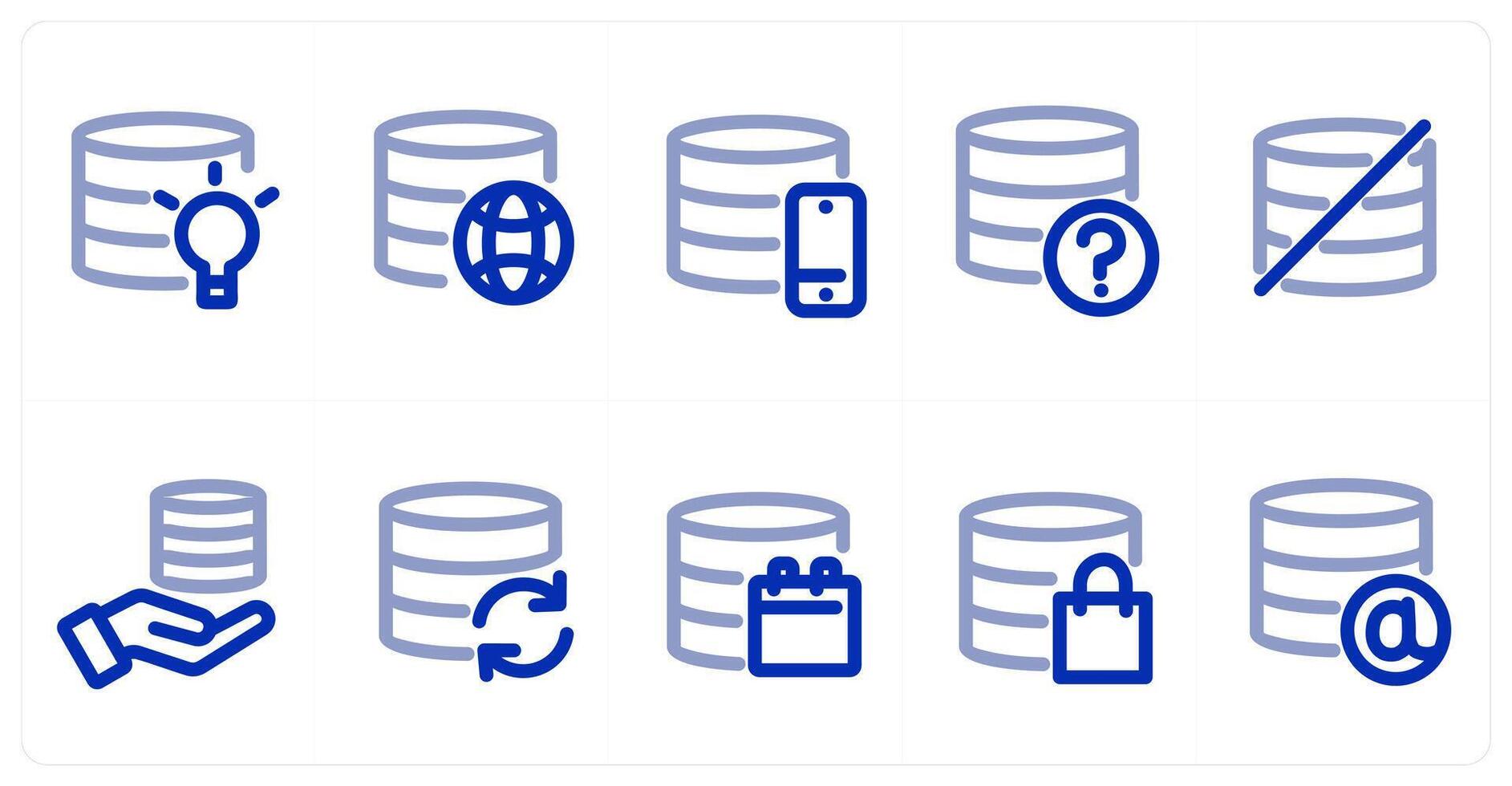 A set of 10 micro icons as idea server, global server, server vector