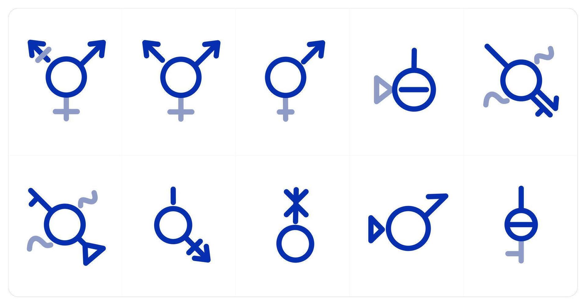 A set of 10 micro icons as gender, transgender vector
