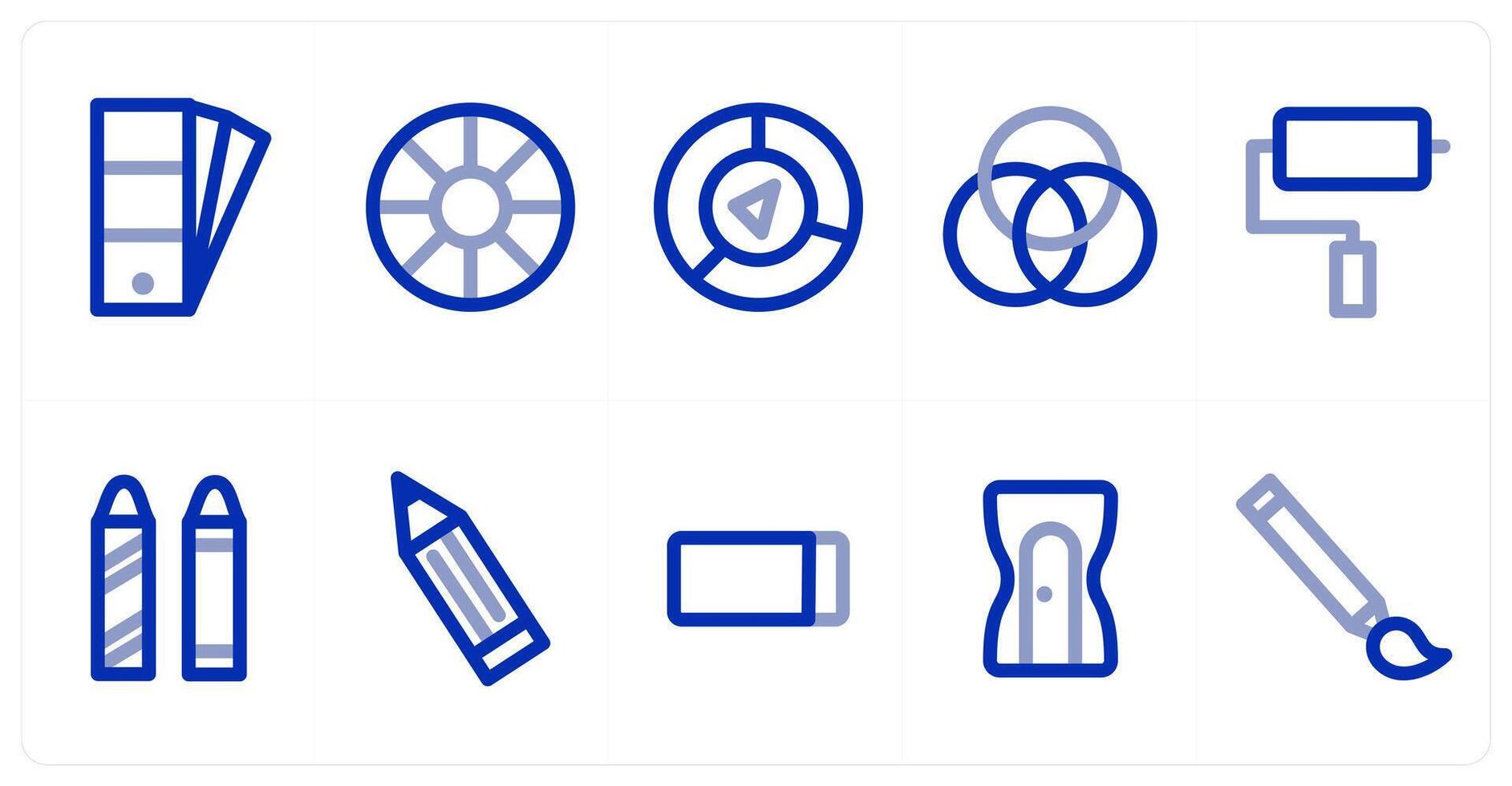 A set of 10 micro icons as color swatches, color palette, infographic circle vector