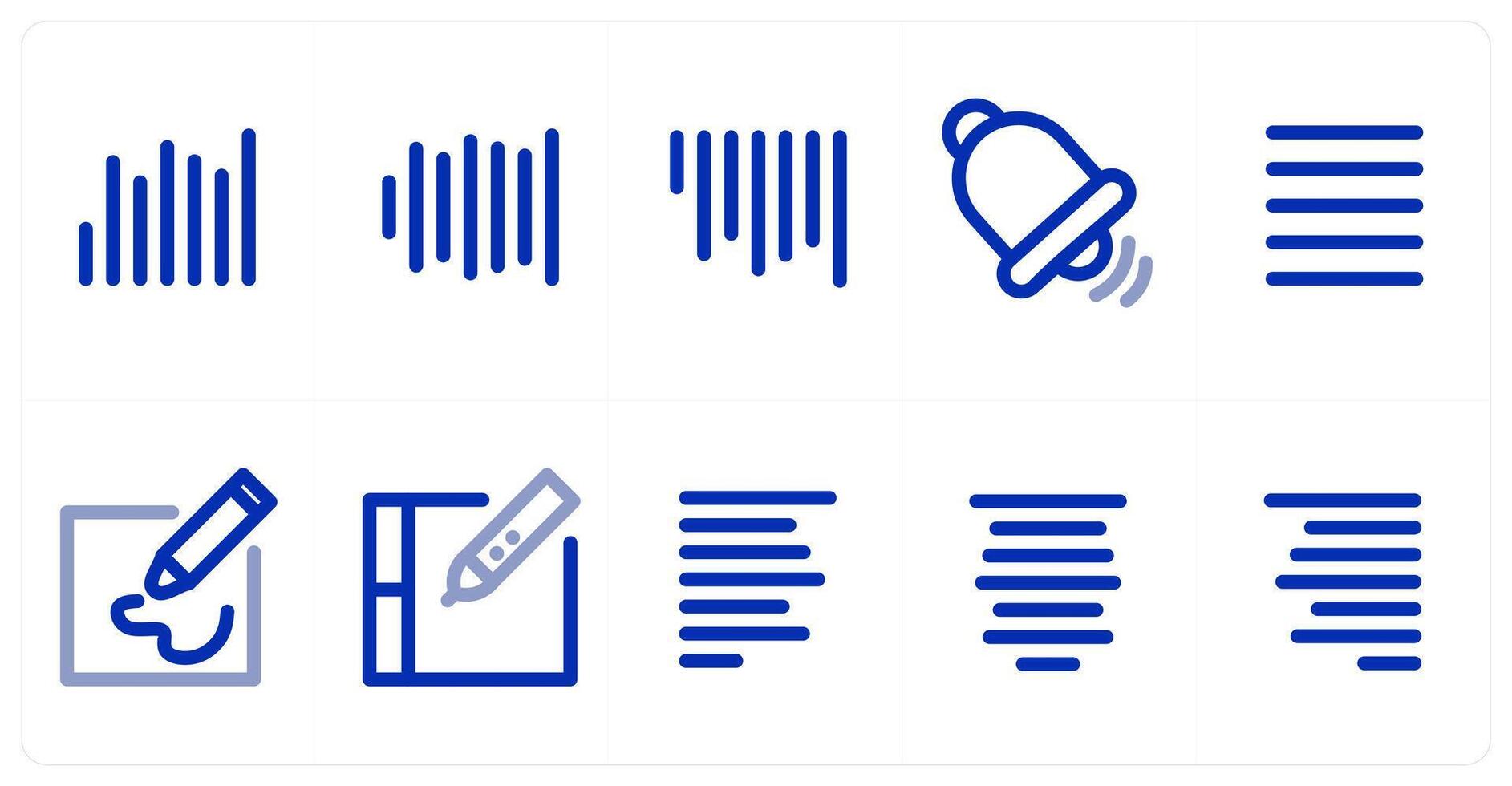 A set of 10 micro icons as alignment, notifications, center align vector