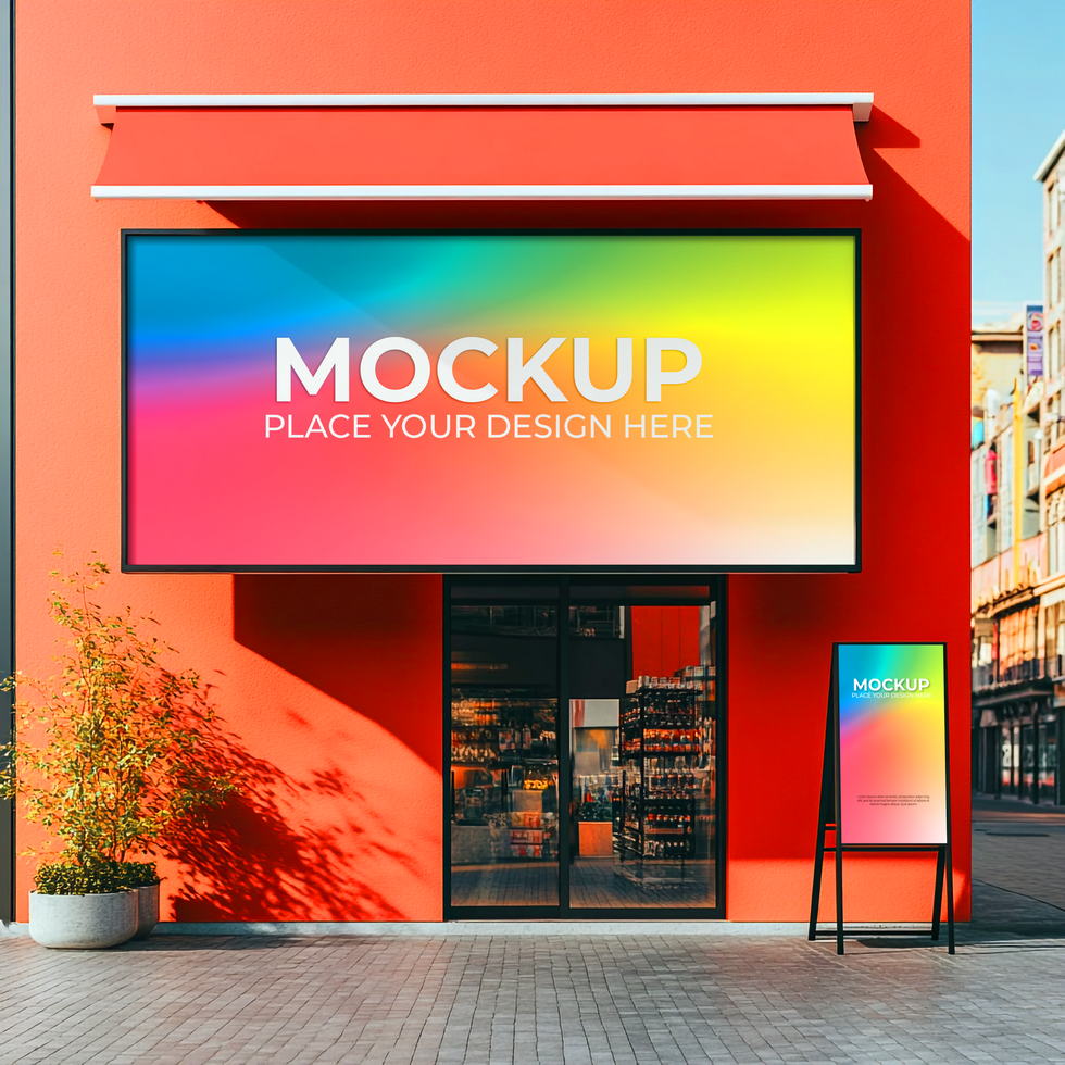 Digital Blank Storefront Mockup for Advertising Designs psd