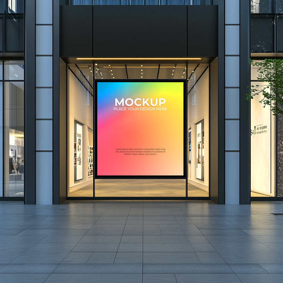 Advertising Storefront Mockup for Big Business Branding psd