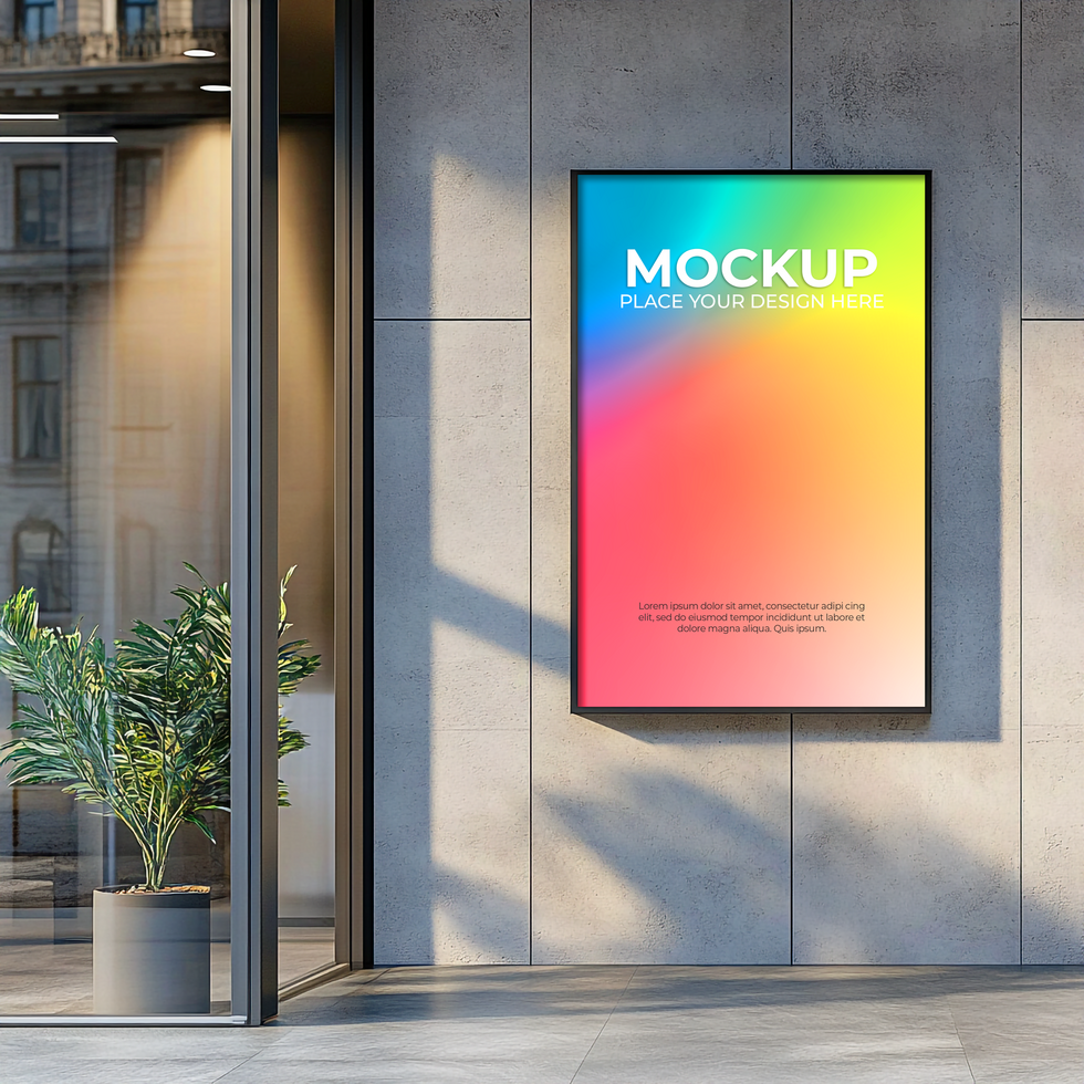 Simple Street Shopfront Mockup for Branding and Logo Display psd