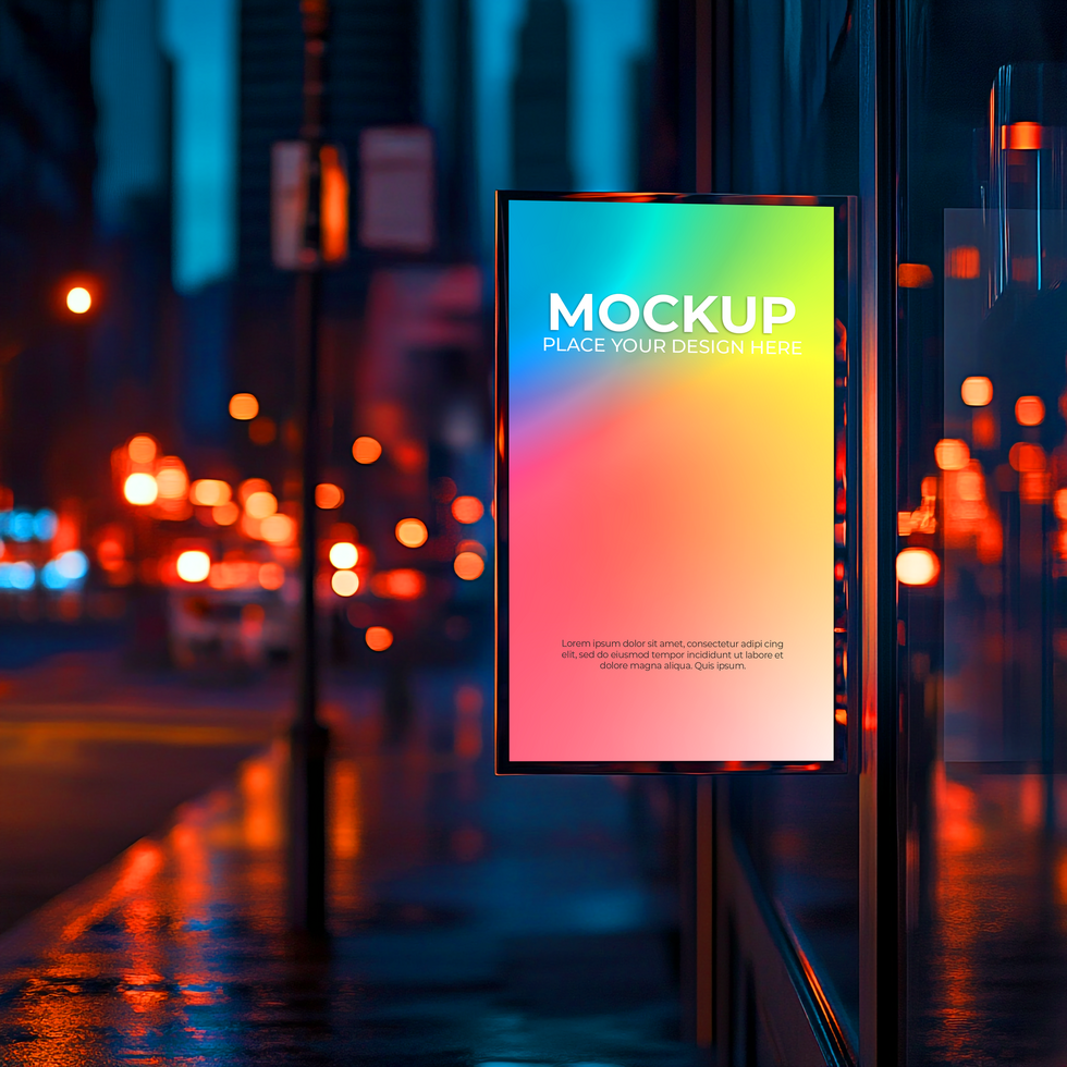 Elegant Glass Storefront Mockup for Advertising Displays psd