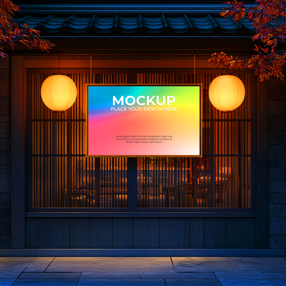 Simple Modern Storefront Mockup for Logo Display psd