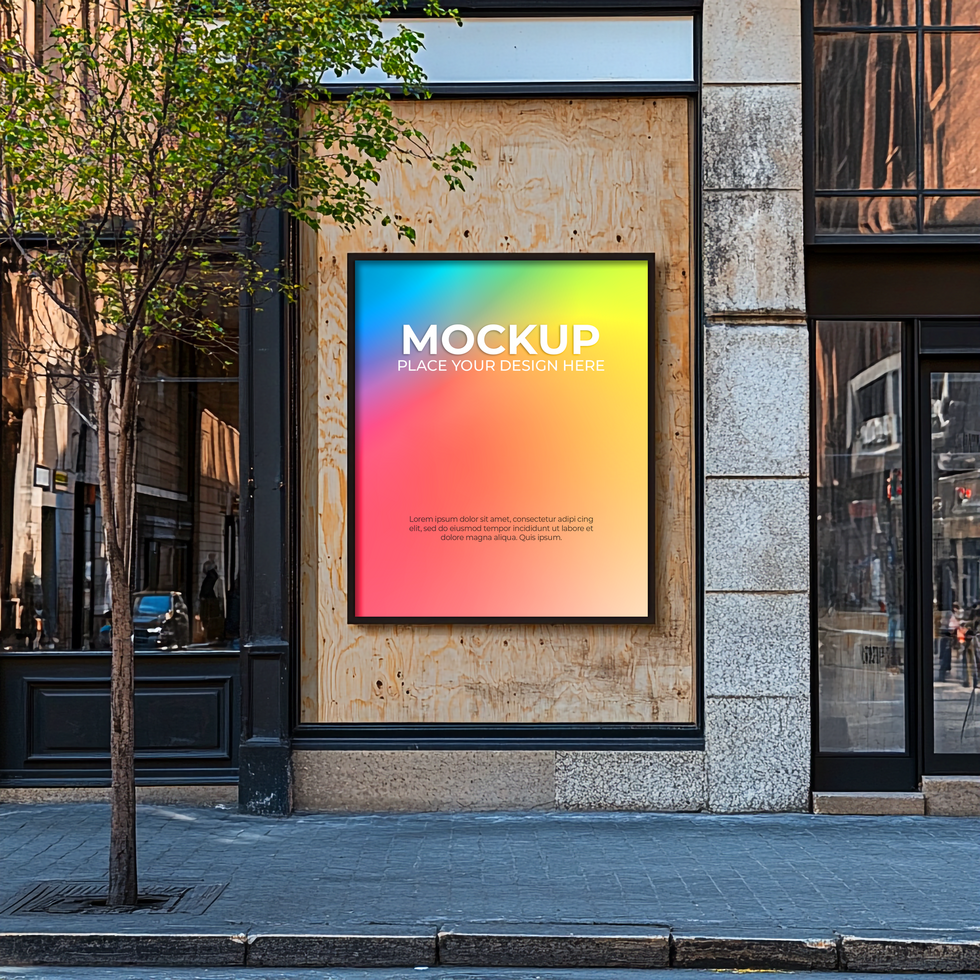 Glass Shopfront Mockup for Product Showcases psd