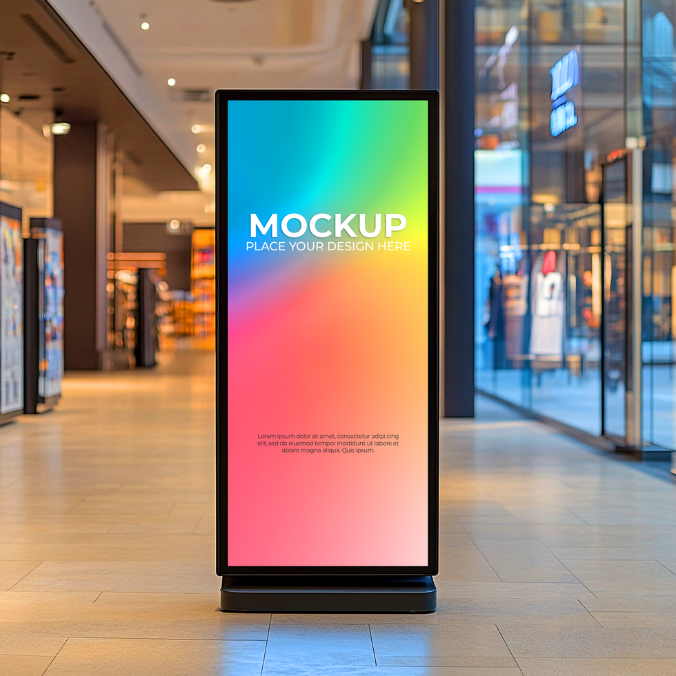 Large Display Window Storefront Mockup for Logo and Signage psd