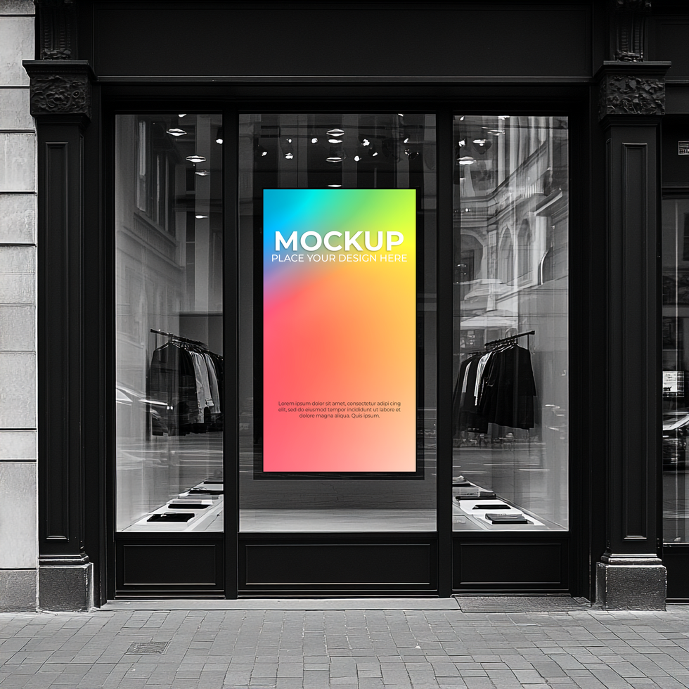 Sleek and Stylish Storefront Mockup for Outdoor Advertising psd