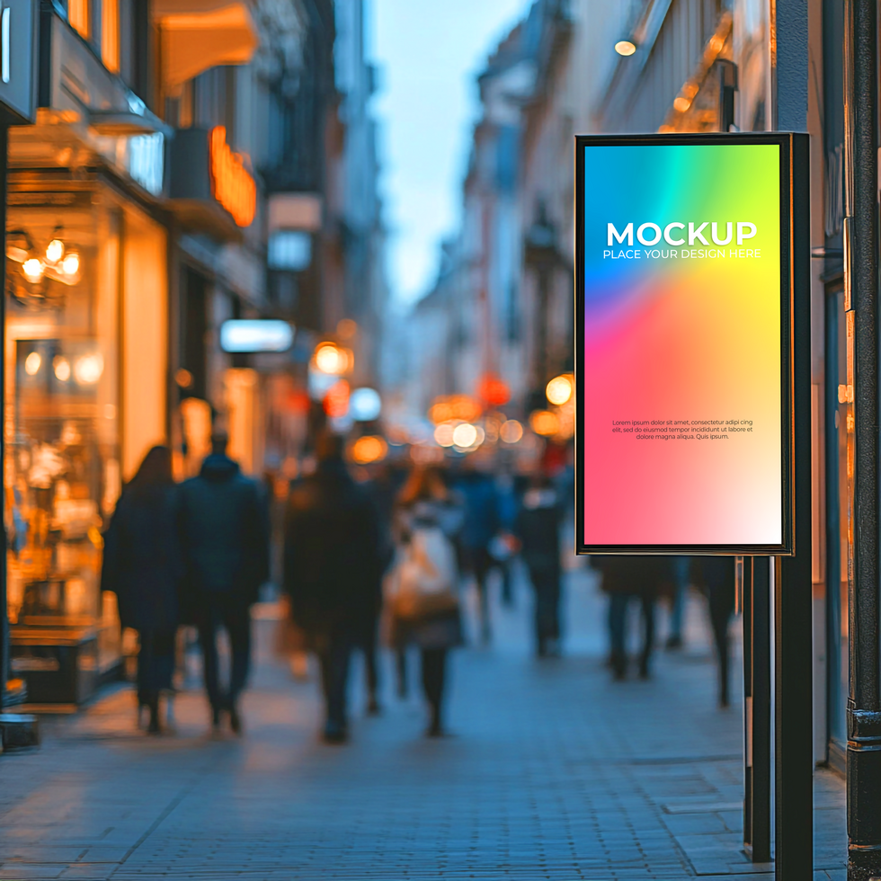 Large Glass Storefront Mockup for Logo Presentation psd