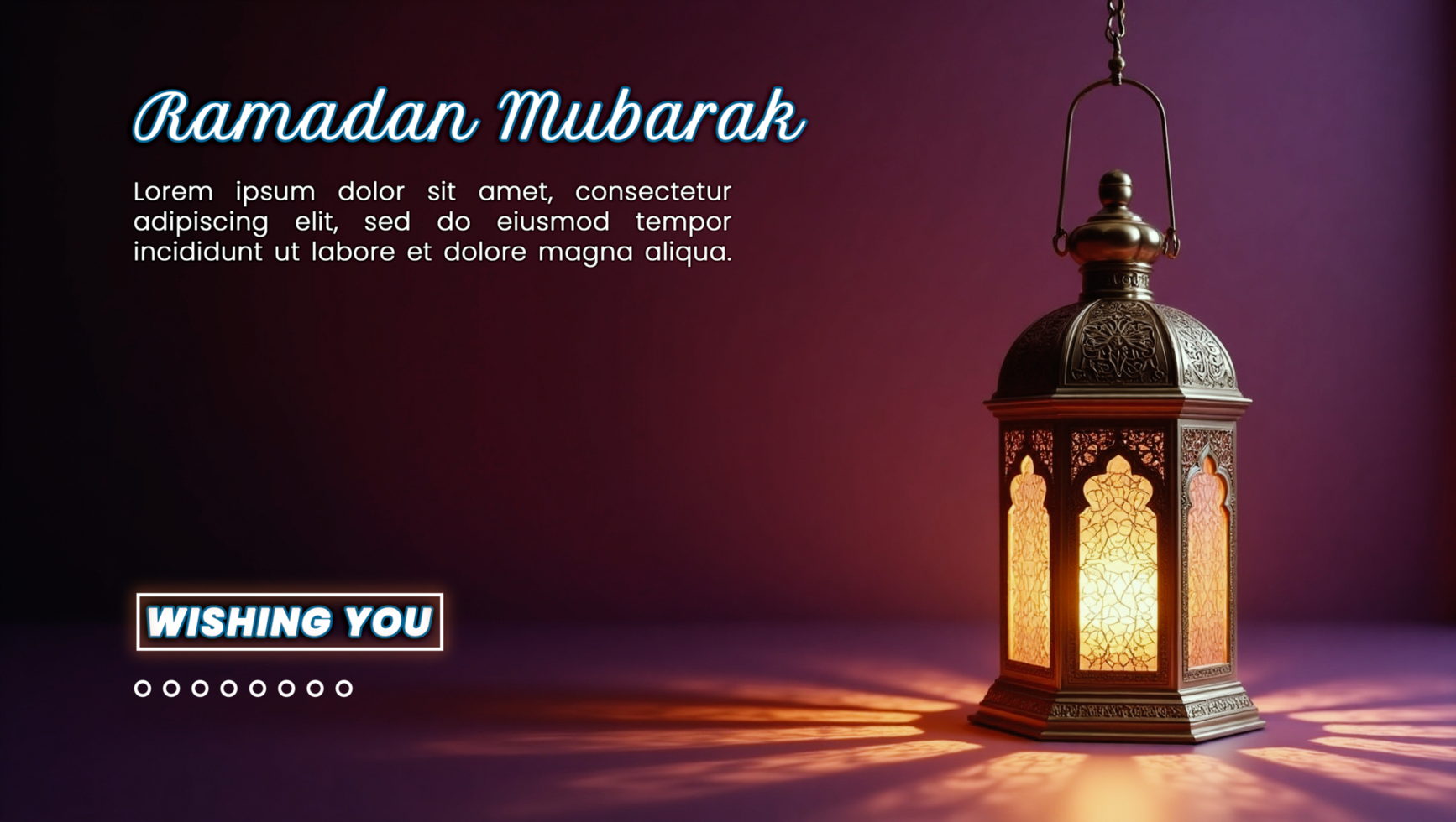 Peaceful lantern lamp with a sophisticated ramadan lantern in an islamic background for eid mubarak psd