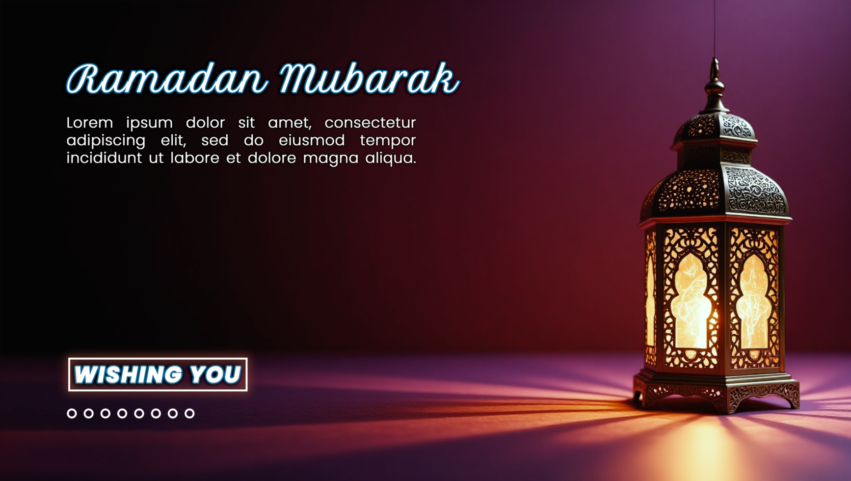 Striking lantern lamp with a detailed ramadan lantern in an islamic background for eid mubarak night psd