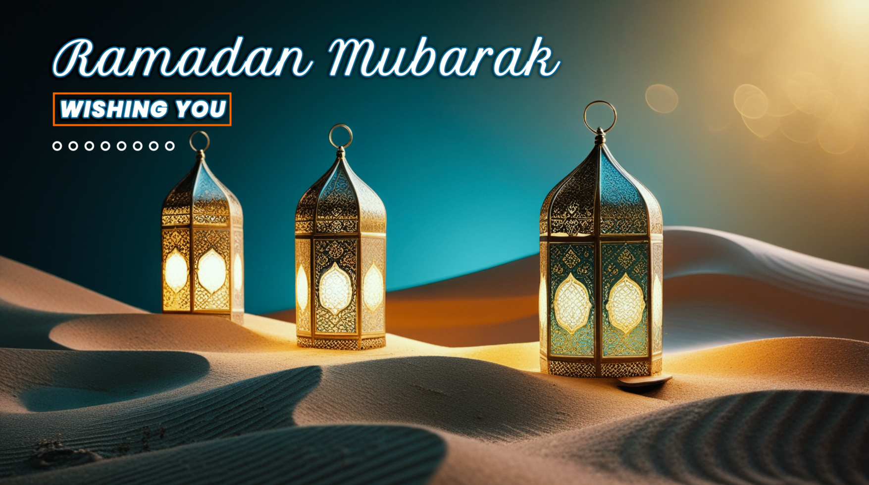 Majestic lantern lamp with a glowing ramadan lantern in an islamic background for eid mubarak night psd