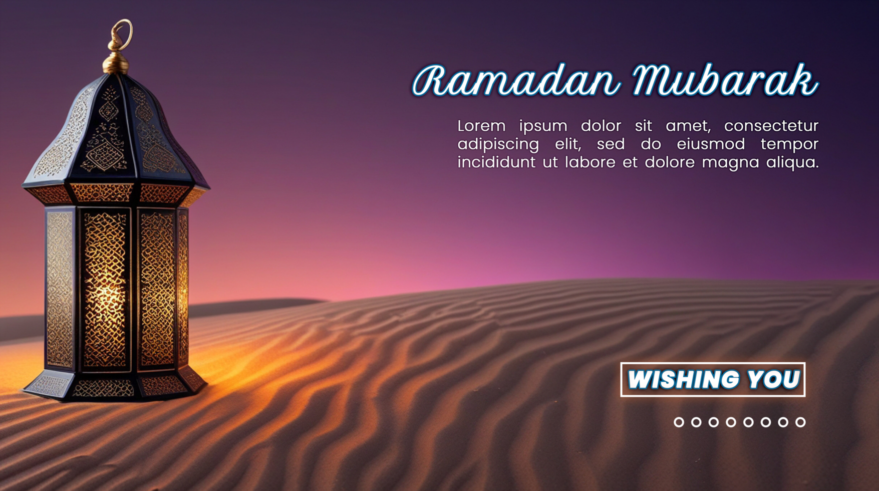 Warm lantern lamp featuring a peaceful ramadan lantern in an islamic background for eid mubarak psd