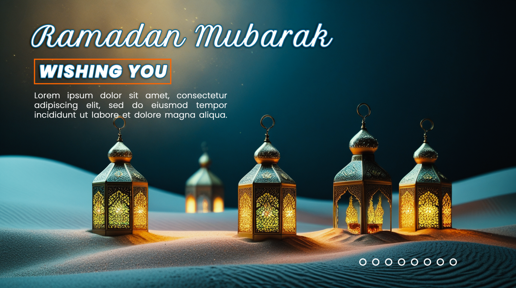 Captivating lantern lamp with an ornate ramadan lantern in an islamic background for eid mubarak psd