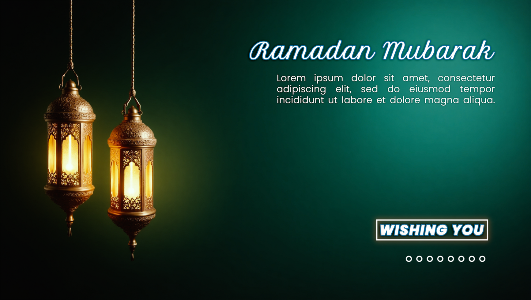Elegant lantern lamp with a delicate ramadan lantern in an islamic background for eid mubarak night psd