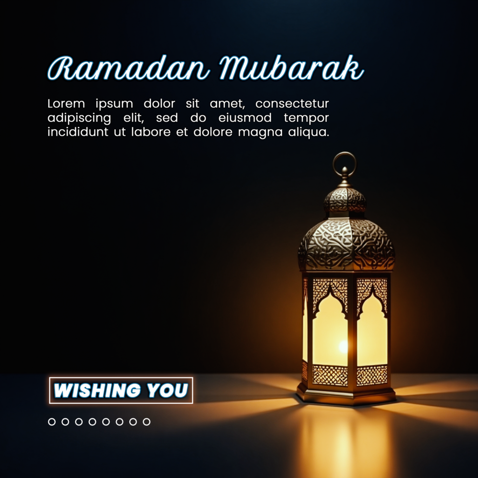 Magical lantern lamp with a delightful ramadan lantern in an islamic background for eid mubarak psd