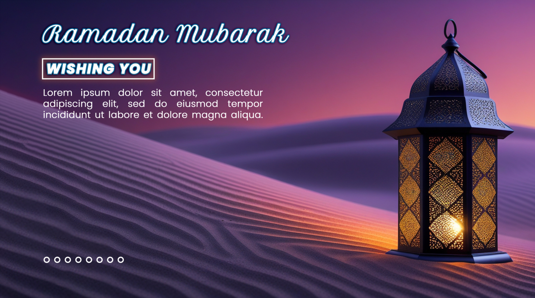 Shimmering lantern lamp with a timeless ramadan lantern in an islamic background for eid mubarak psd