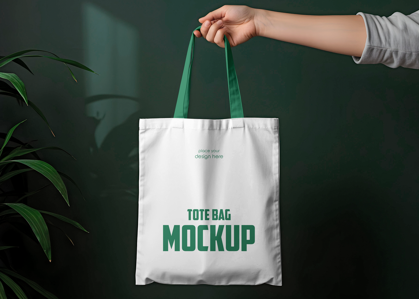 Tote Bag in Hands of a Girl Mockup psd