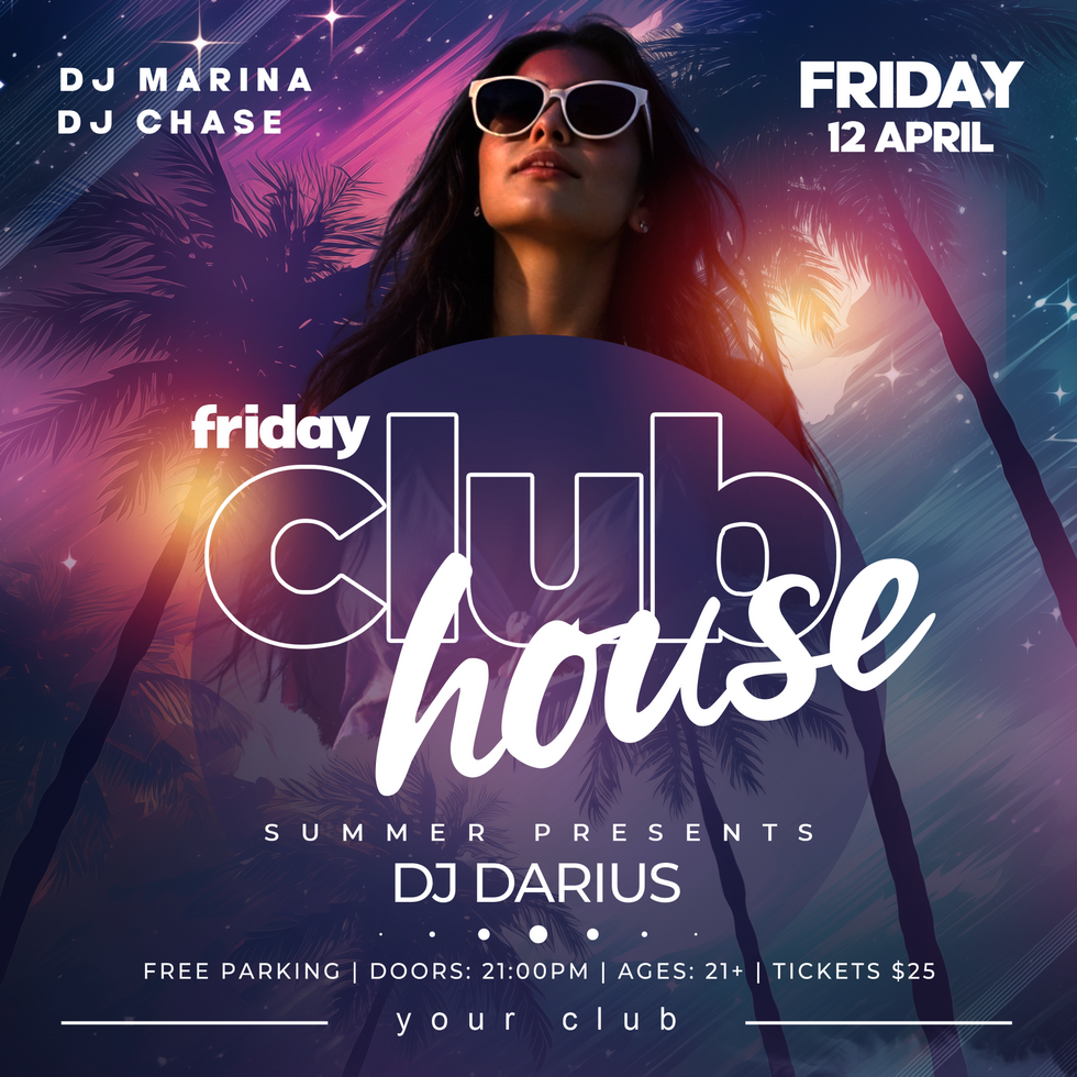 Clubhouse Summer Party Flyer psd