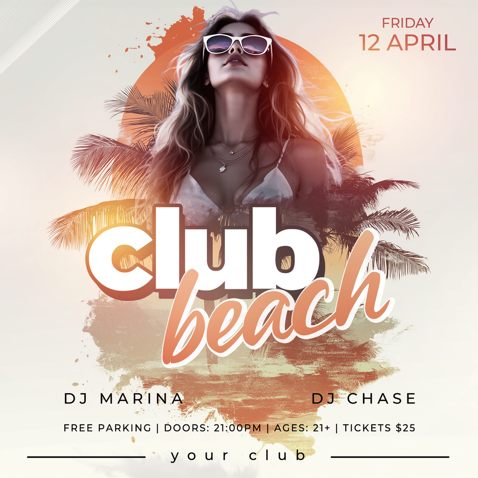 Club Party Beach Poster Flyer psd
