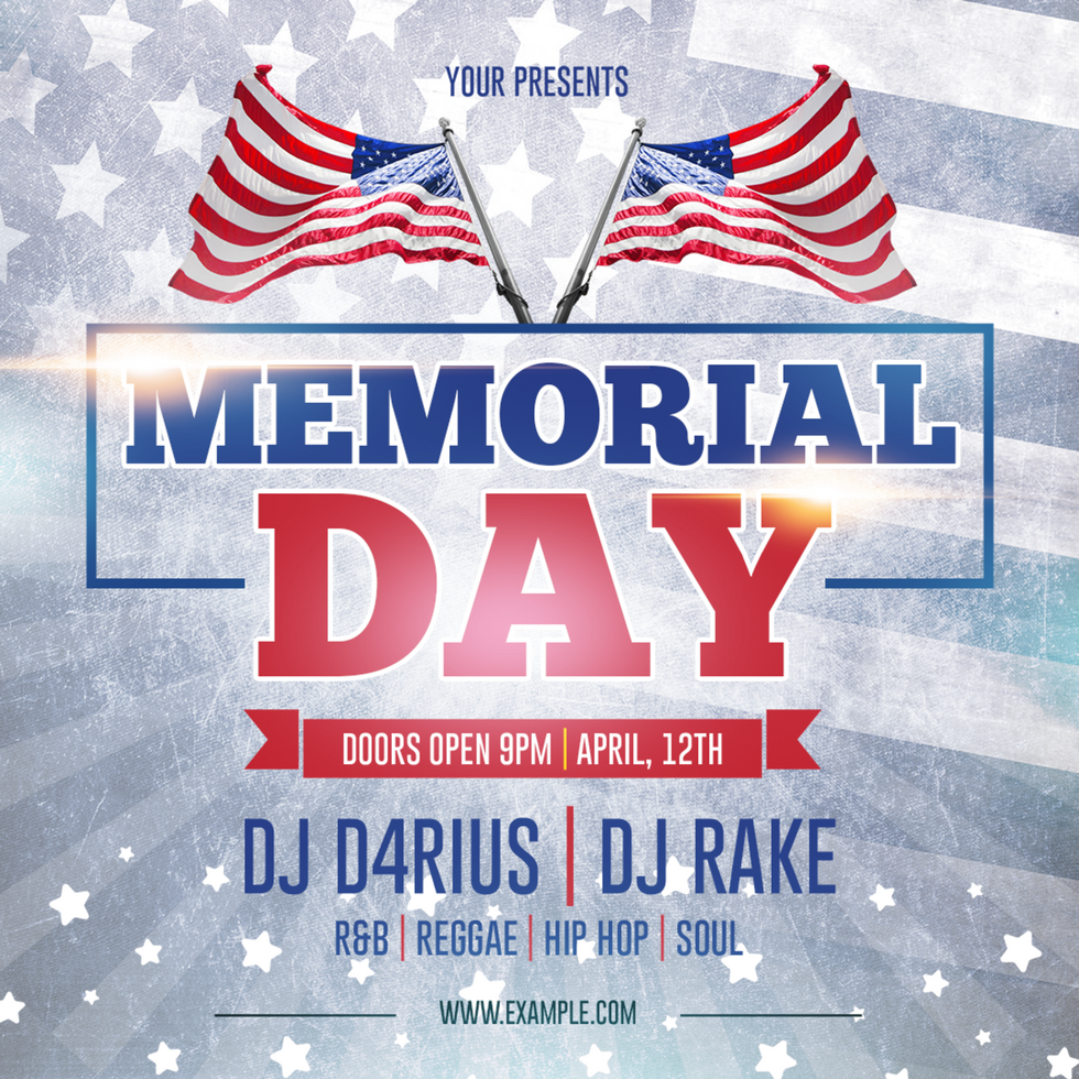 Memorial day design poster psd