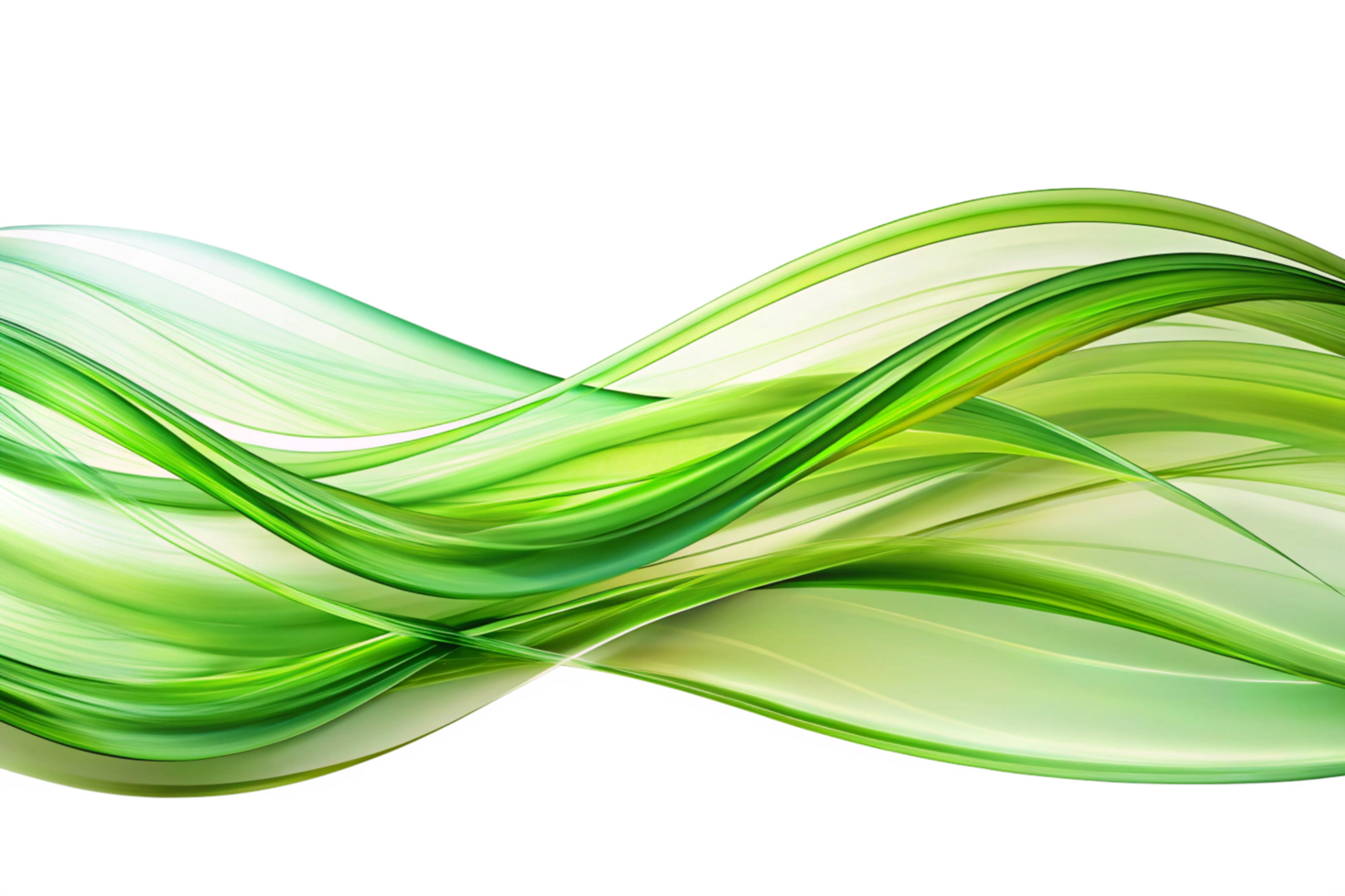 Abstract Green Wave Design Background Image with Dynamic Flowing Lines and Smooth Curves png