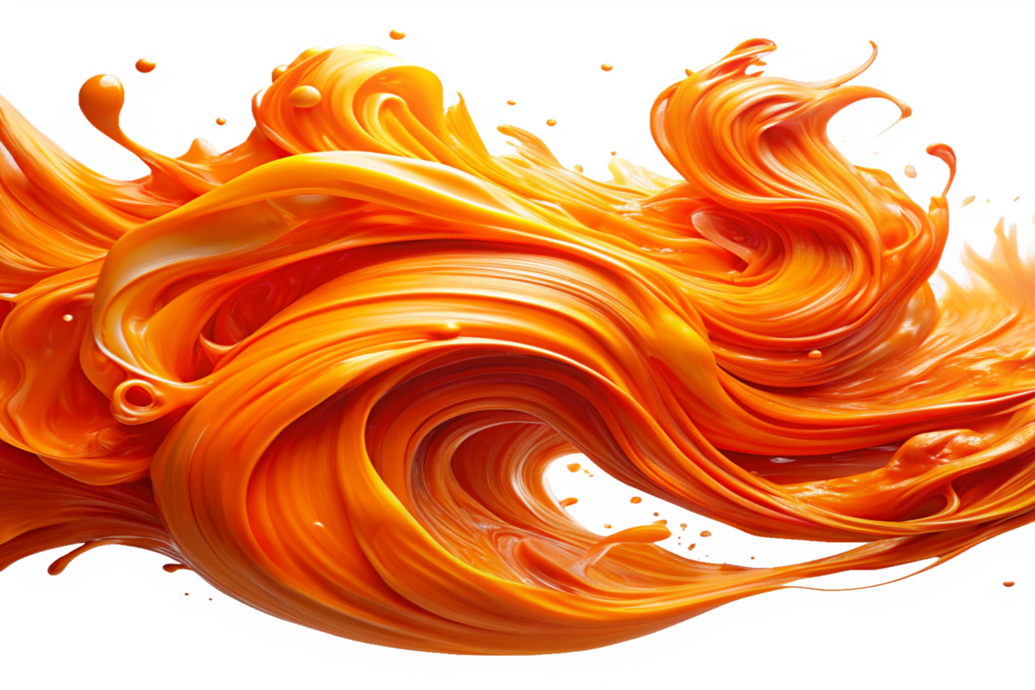 Abstract Swirling Orange Liquid Dynamic Splash Background Texture Design png