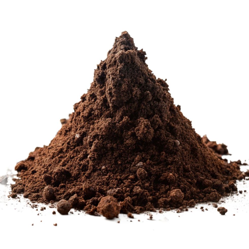 A Close Up View of a Pile of Dark Brown Coffee Grounds png