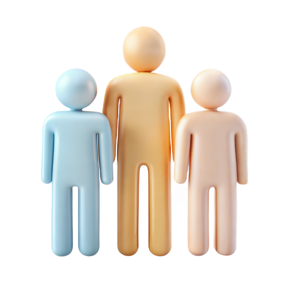 Three Dimensional Render of Family Group Team People Figures Representing Unity Togetherness png