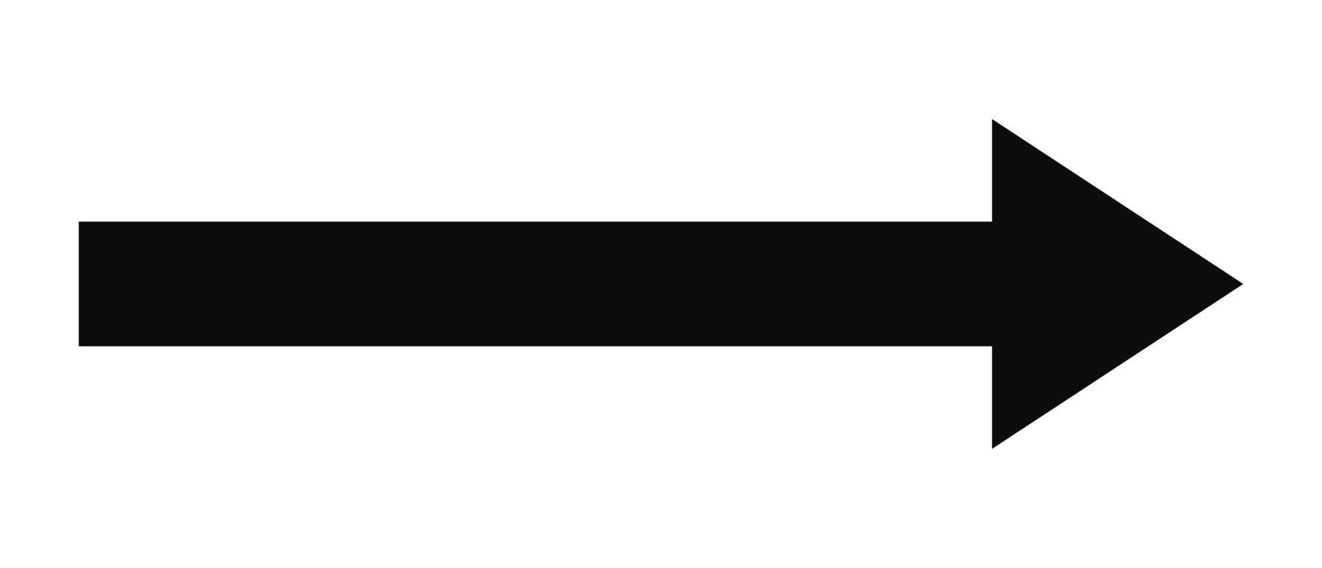 Black arrow pointing right on a transparent background png