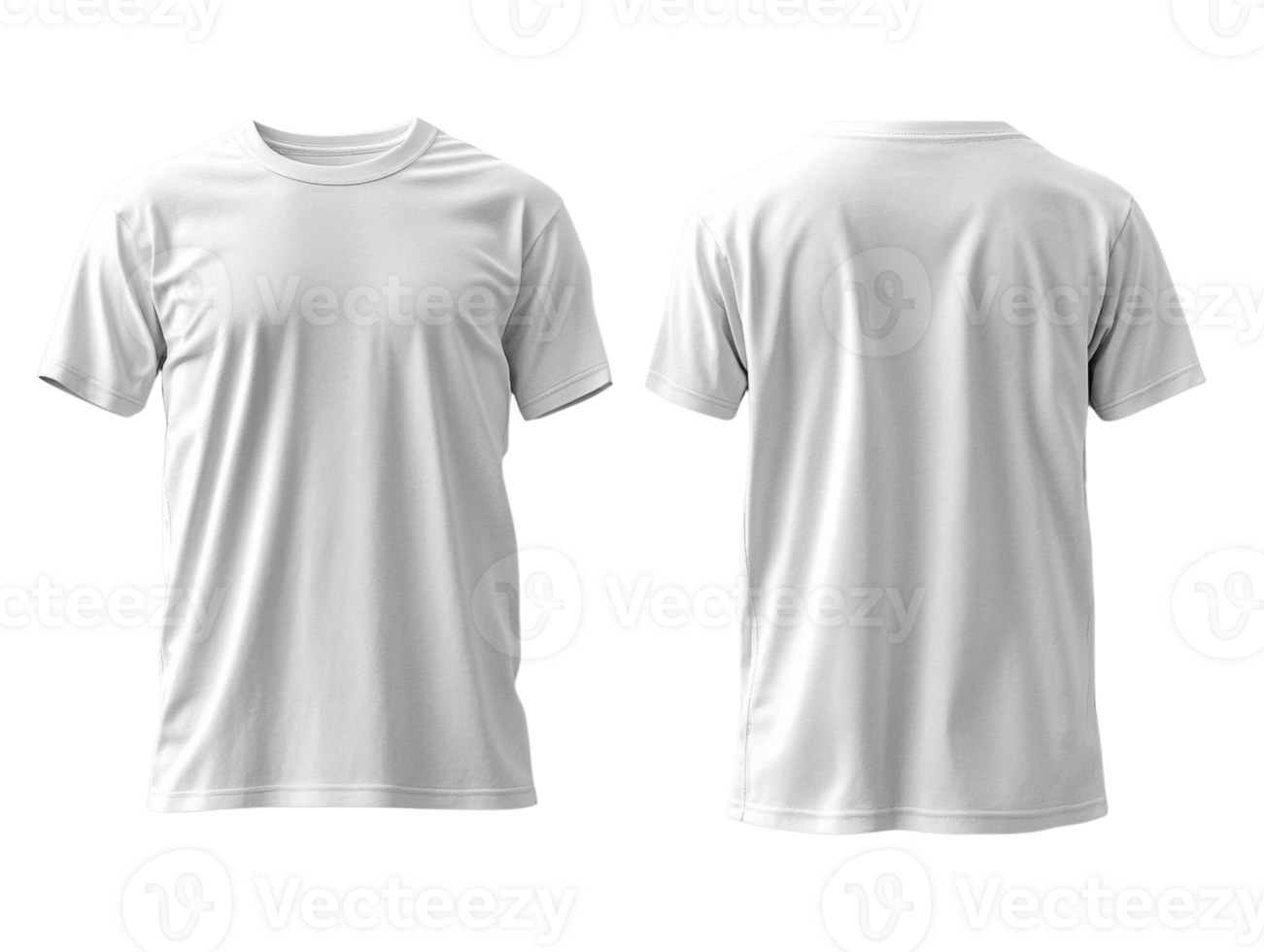 White t-shirt mockup set, front and back view, suitable for design png
