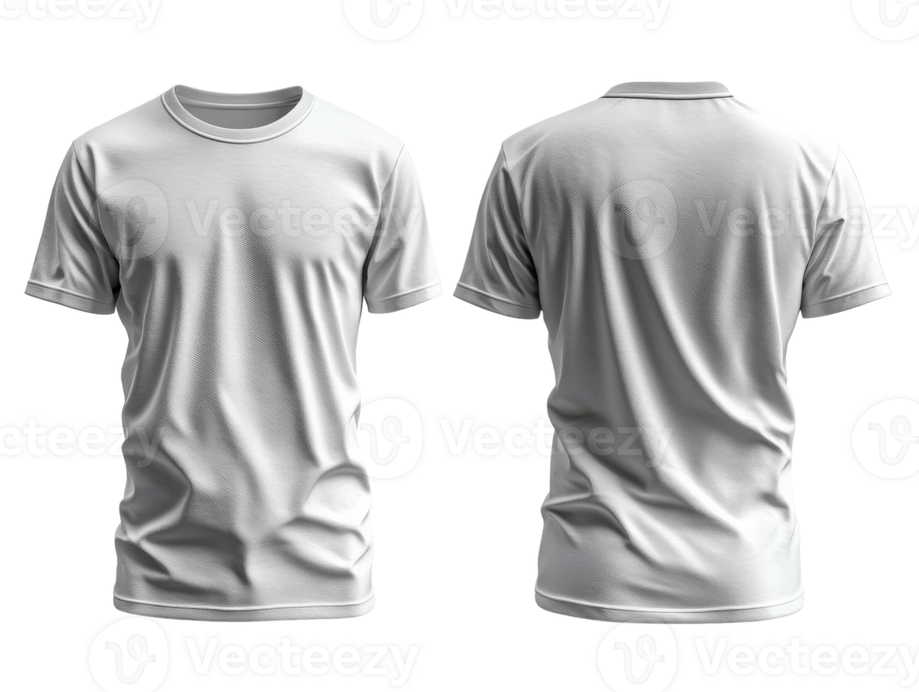 Plain white t shirt mockup, front and back view, ideal for design png