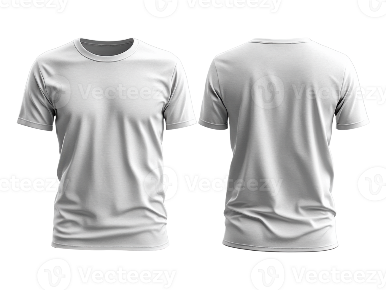 Blank white t-shirt mockup, front and back view, suitable for design png