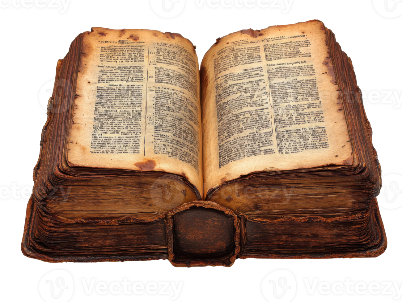 antique open book with yellowed pages and worn cover, showcasing vintage text and rich history png