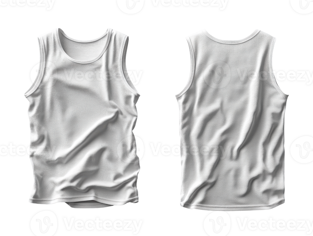 plain white tank top displayed from front and back, showcasing its soft fabric and relaxed fit png