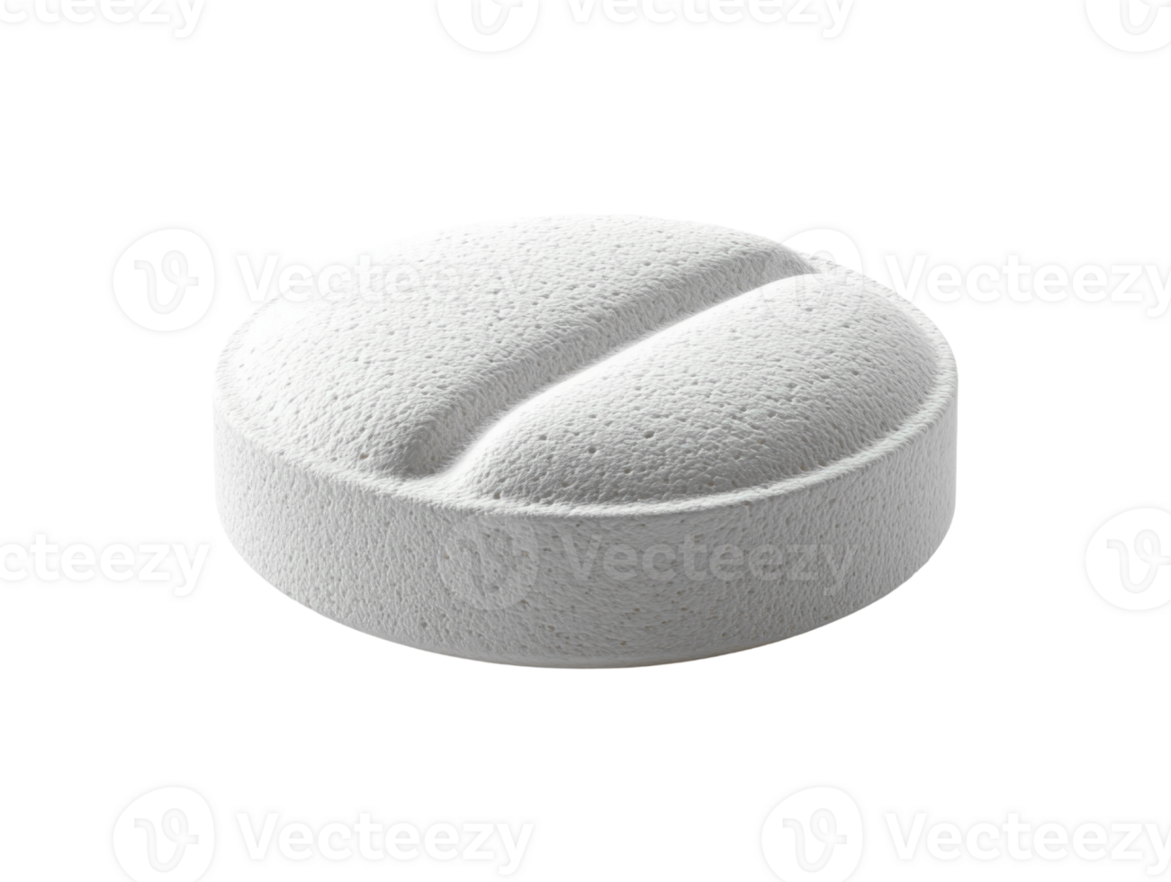 White round tablet with smooth surface and split line png