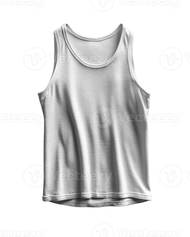 plain white tank top on transparency background, showcasing its soft fabric and casual style. Perfect for summer wear or layering png