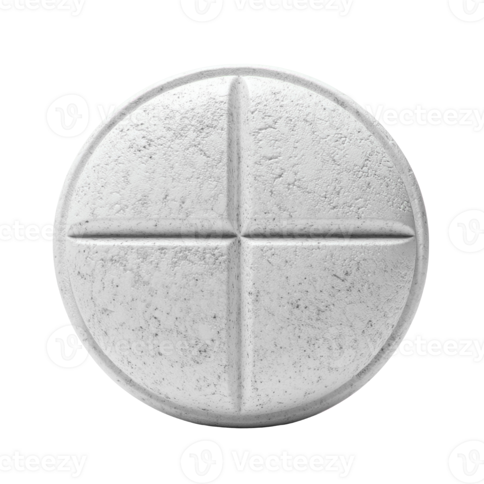 round, textured stone with cross pattern on its surface, symbolizing strength and stability png