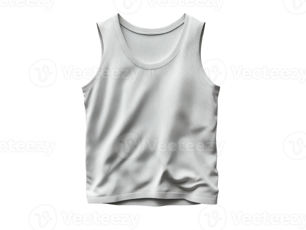Light gray tank top with relaxed fit, perfect for casual wear or workouts png