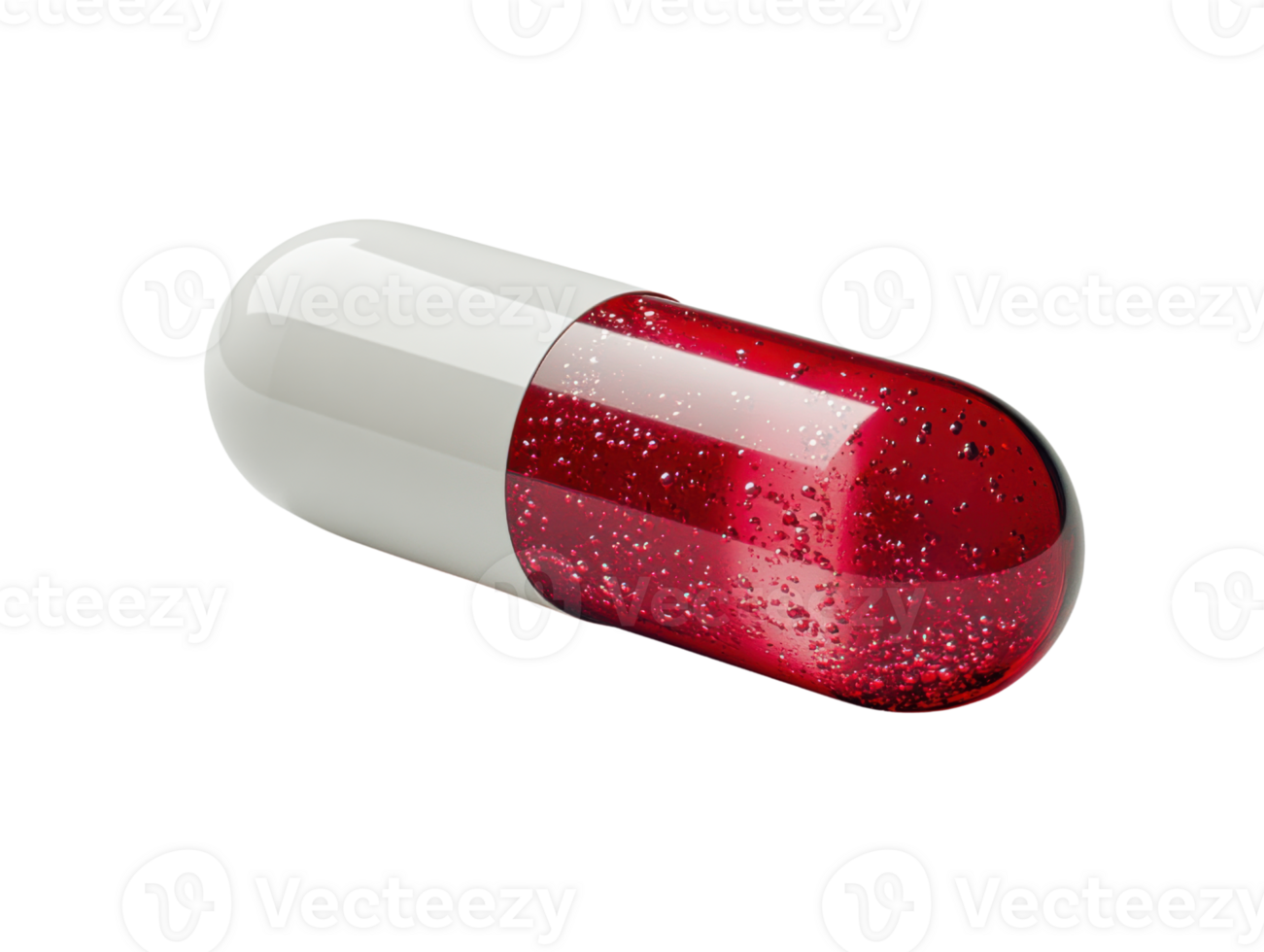 red and white capsule with bubbles, symbolizing health and medicine png