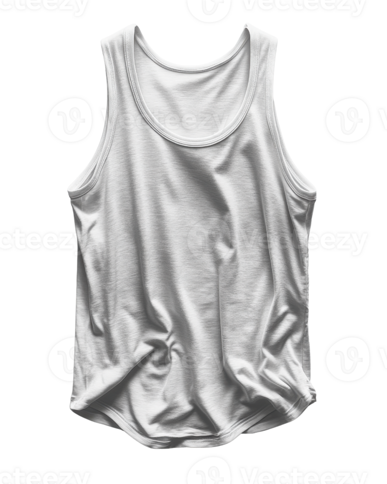 plain white tank top made of soft fabric, perfect for casual wear or layering png