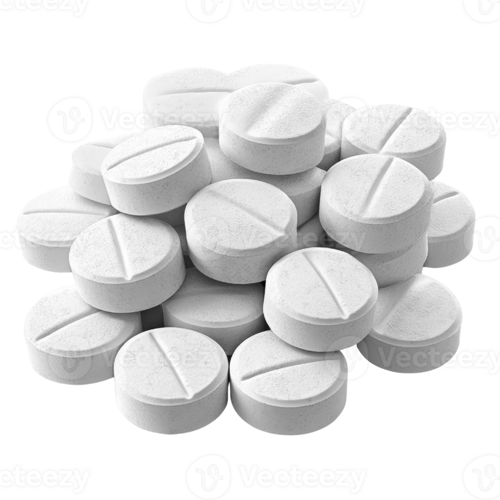 White round tablets stacked in pile, representing medication or supplements png