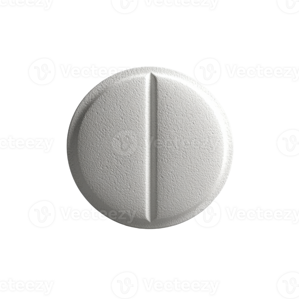 round white tablet with scored line, commonly used for medication png