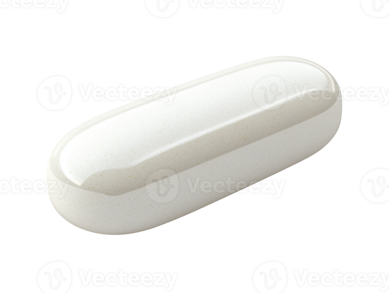 smooth, oval shaped white capsule with glossy finish, ideal for health and wellness themes png