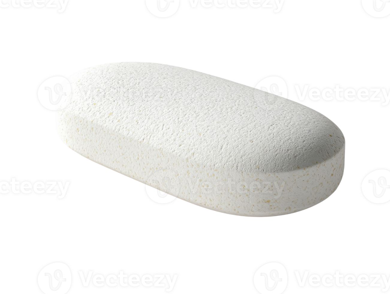smooth, white, oval shaped sponge with textured surface, ideal for cleaning or beauty applications png