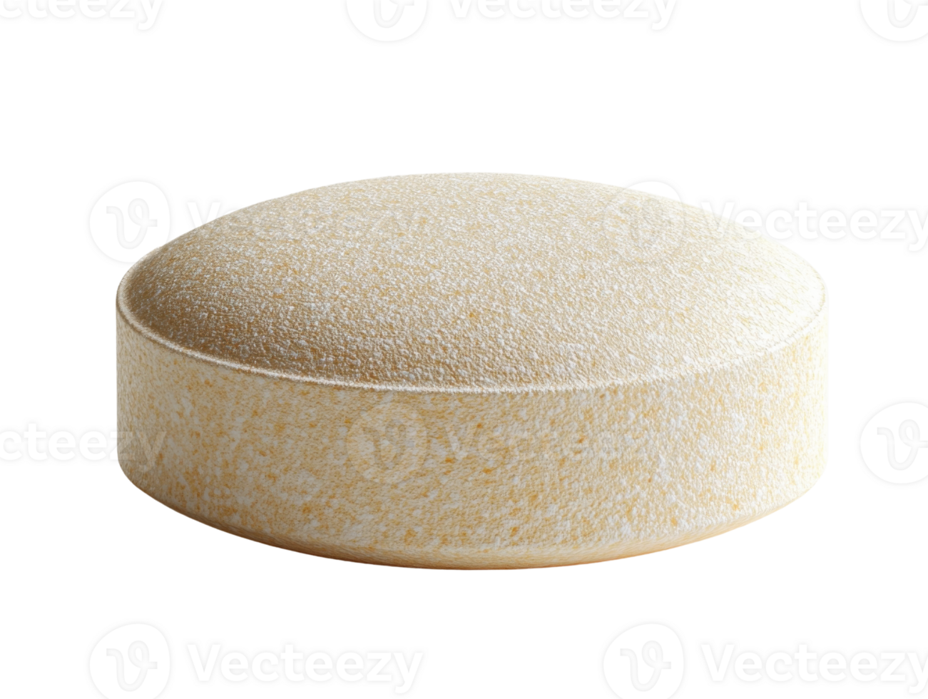 Soft round cushion with textured surface in light color png